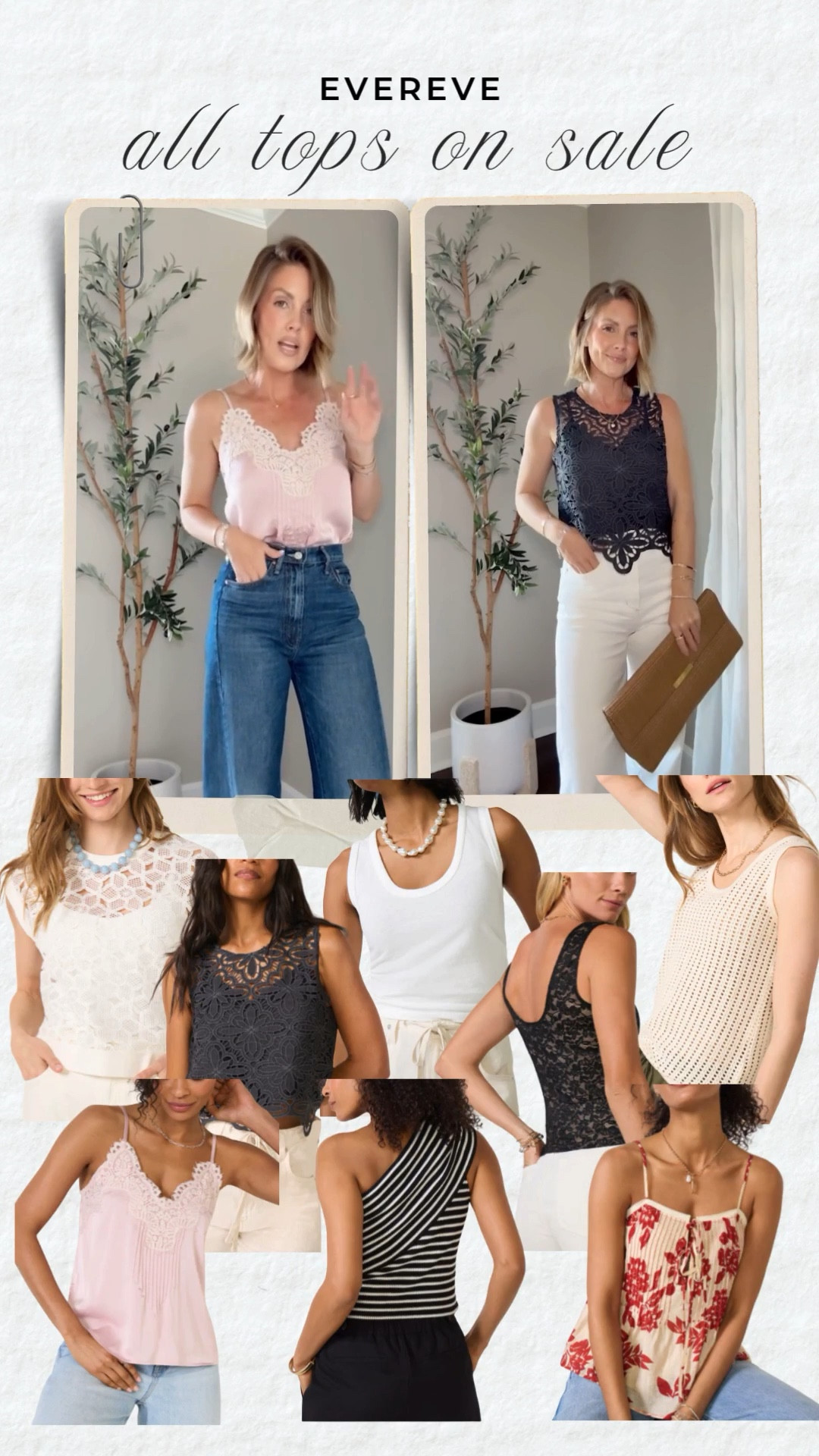 Evereve all tops on sale, lace tops, casual chic, dinner outfit, summer tops, lace cami, amanda west, almostreadyblog 

 

#LTKOver40 #LTKSaleAlert #LTKPetite