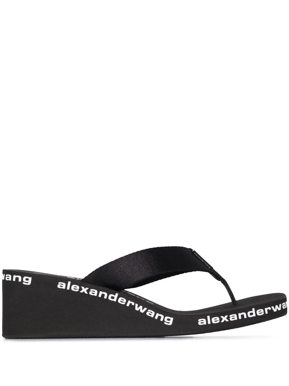 Alexander Wang logo-print Wedge Flip Flops | Black | FARFETCH | Farfetch Global