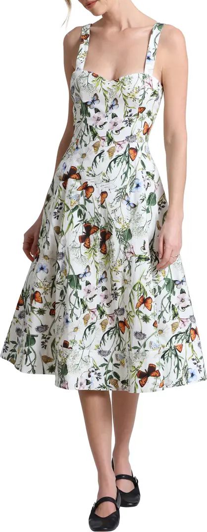 Botanical Fit & Flare Midi Dress | Nordstrom