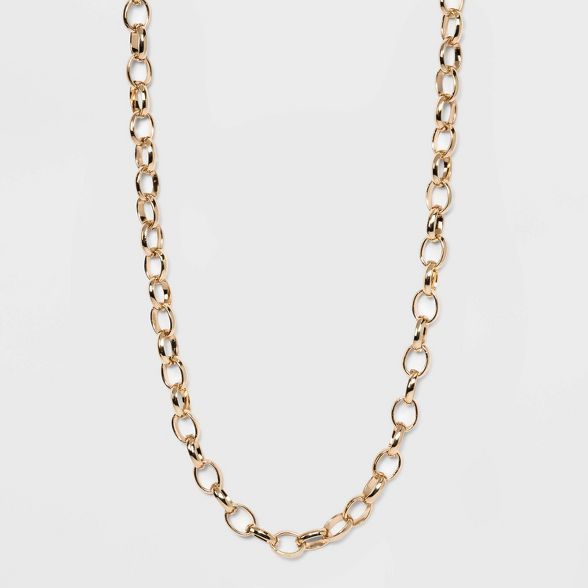 Long Metal Chain Link Necklace - A New Day™ Gold | Target