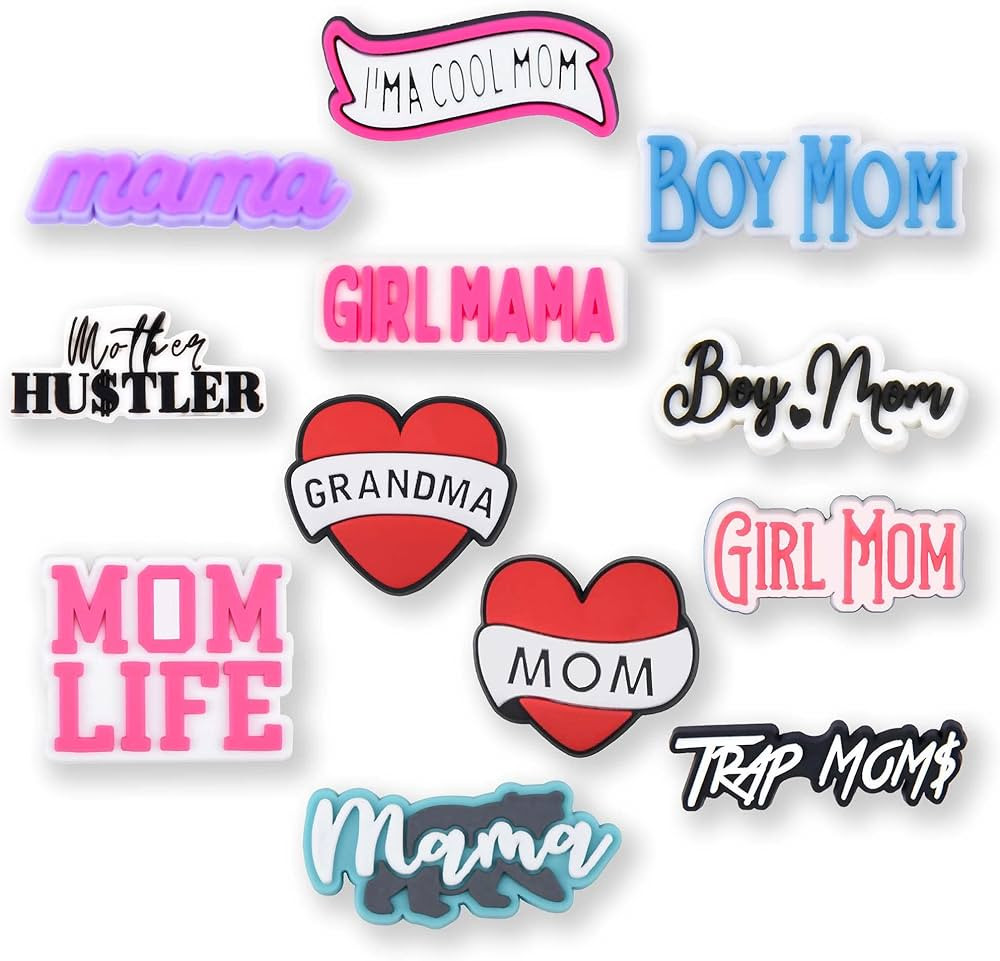 Mom Shoe Charms Mother 12PCS Grandma Shoes Charms for Croc Mommy PVC Mama Cute Clog Pins Mummy Ac... | Amazon (US)