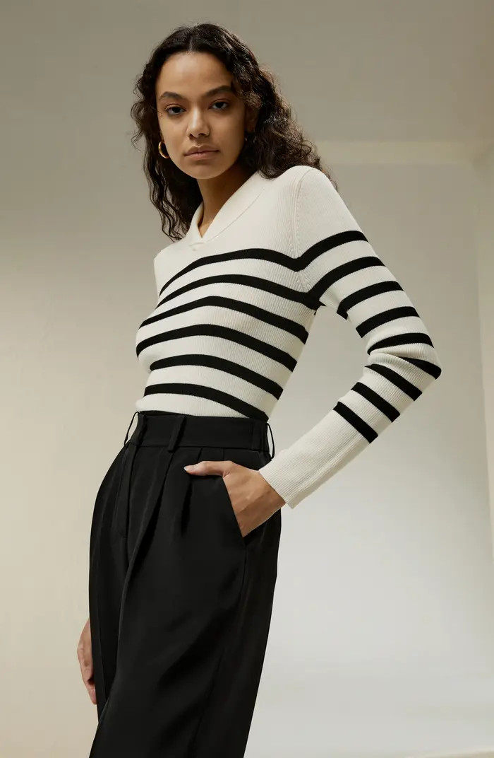 Striped Ultra-fine Merino Wool Sweater | Nordstrom