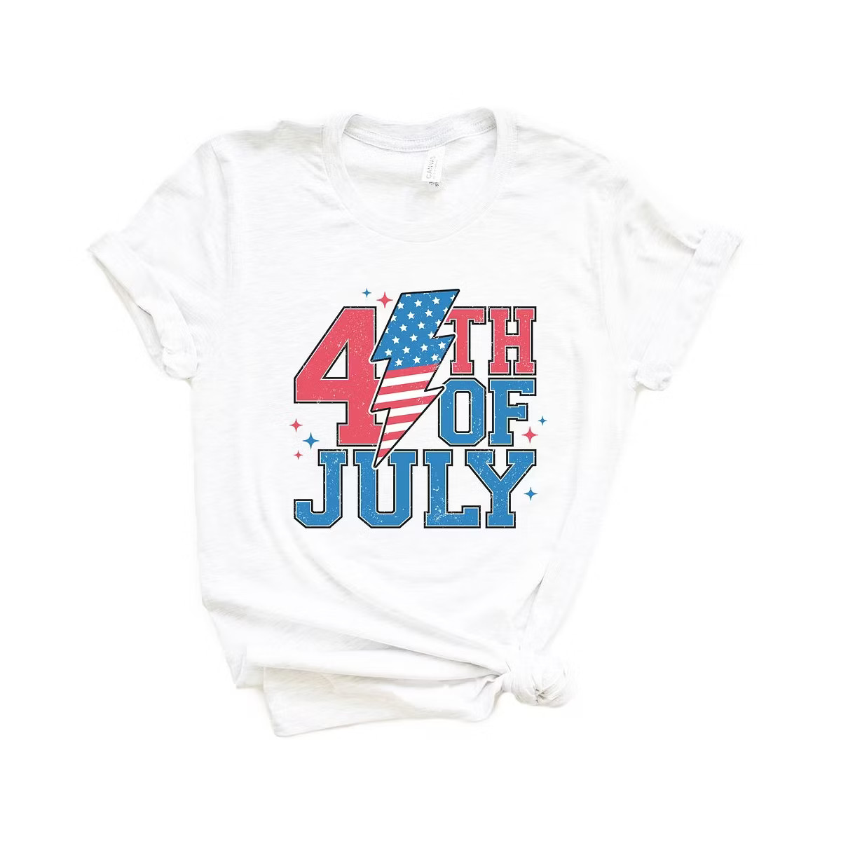 Simply Sage Market Women's 4th of July Lightning Bolt Short Sleeve Graphic Tee | Target