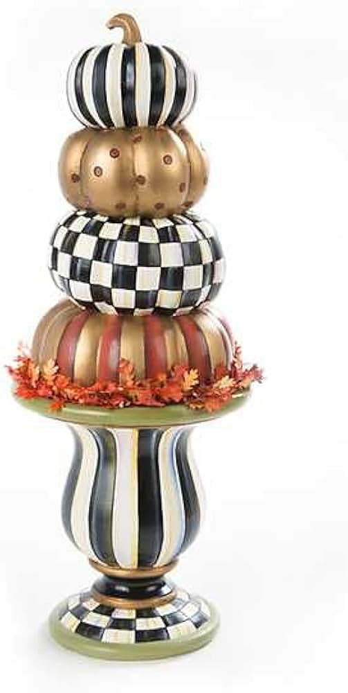 Mackenzie Childs Courtly Check Tabletop Stacking Pumpkins | Amazon (US)