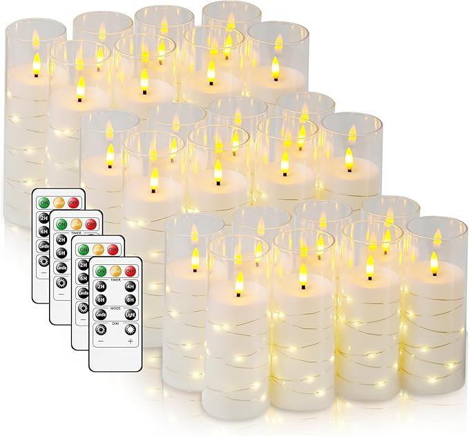 Flameless LED Candles with Timer 5 Pc Flickering Flameless Candles for Romantic Ambiance and Home... | Amazon (US)