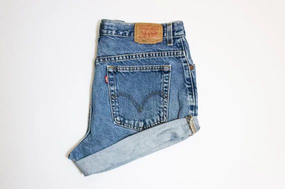 Vintage Levis High Waisted Denim Shorts! 35" Waist | Etsy (US)