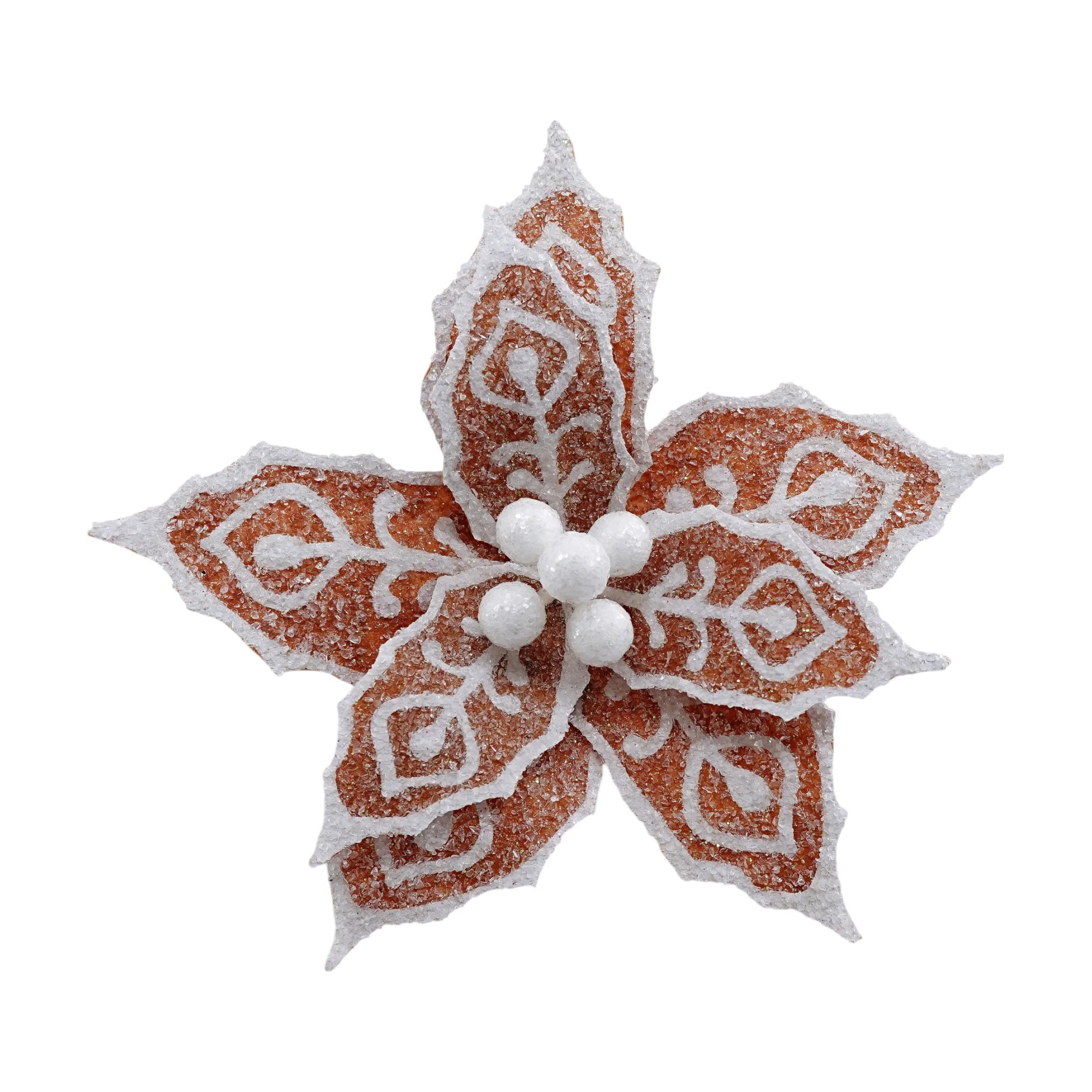 Holiday Time Gingerbread Poinsettia Christmas Decorative Clip On Ornament, 6.7 Inch | Walmart (US)