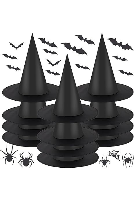 KSPOWWIN 12PCS Halloween Witch Hats Witch Costume Accessory, Black Witch Hat for Halloween Party Dec | Amazon (CA)