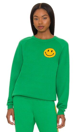Small Smiley Crewneck Sweatshirt in Kelly Green | Revolve Clothing (Global)
