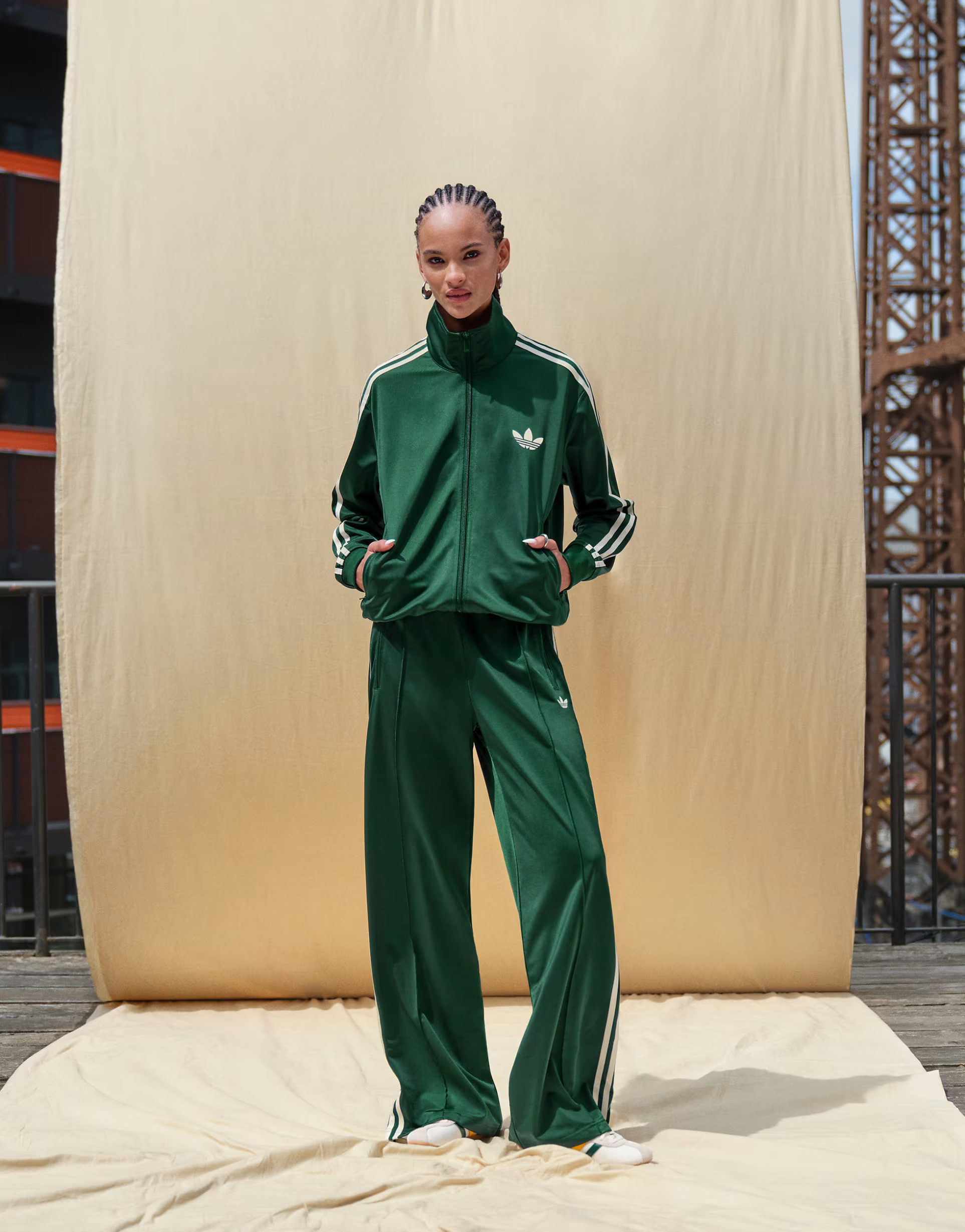 adidas Originals Firebird track set in dark green Exclusive to ASOS | ASOS (Global)