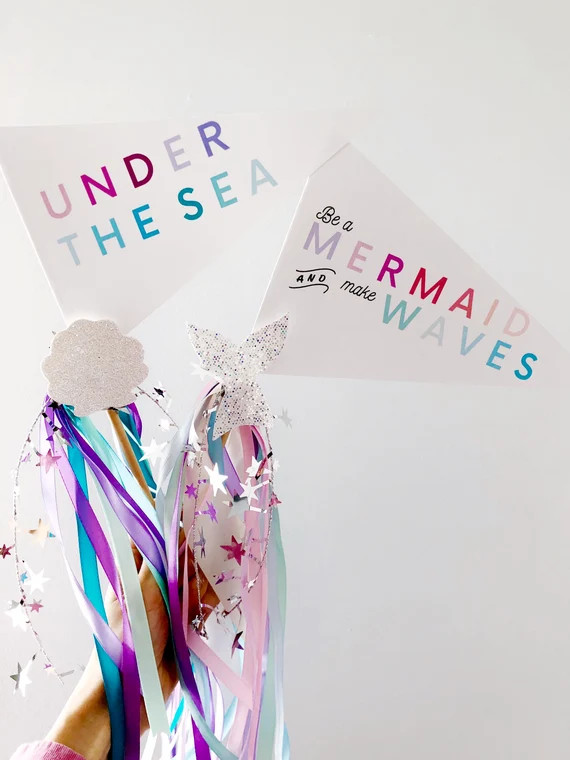 Mermaid Pennant Flag Printables | Etsy (CAD)