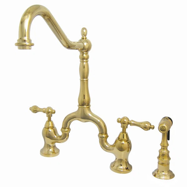 KS7752ALBS English Country Bridge Faucet with Side Spray | Wayfair North America