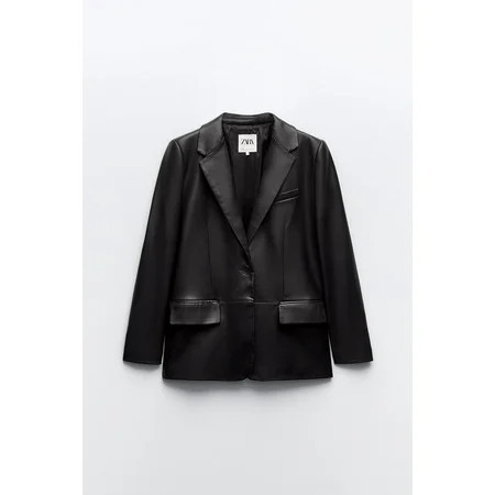 Zara FAUX LEATHER MENSWEAR STYLE BLAZER Size Small (4432/710/800) New With Tags | Walmart (US)