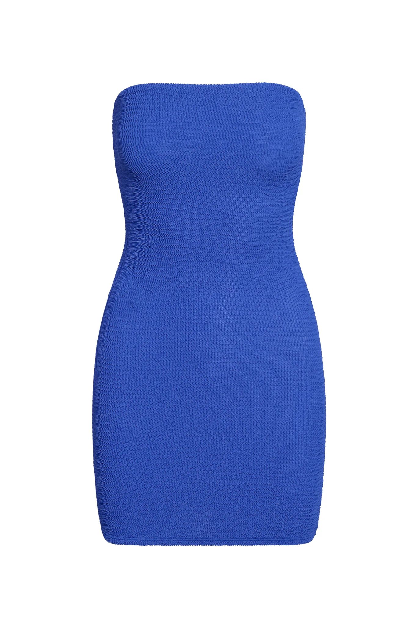 Bimini Dress - Cobalt Crinkle | Monday Swimwear