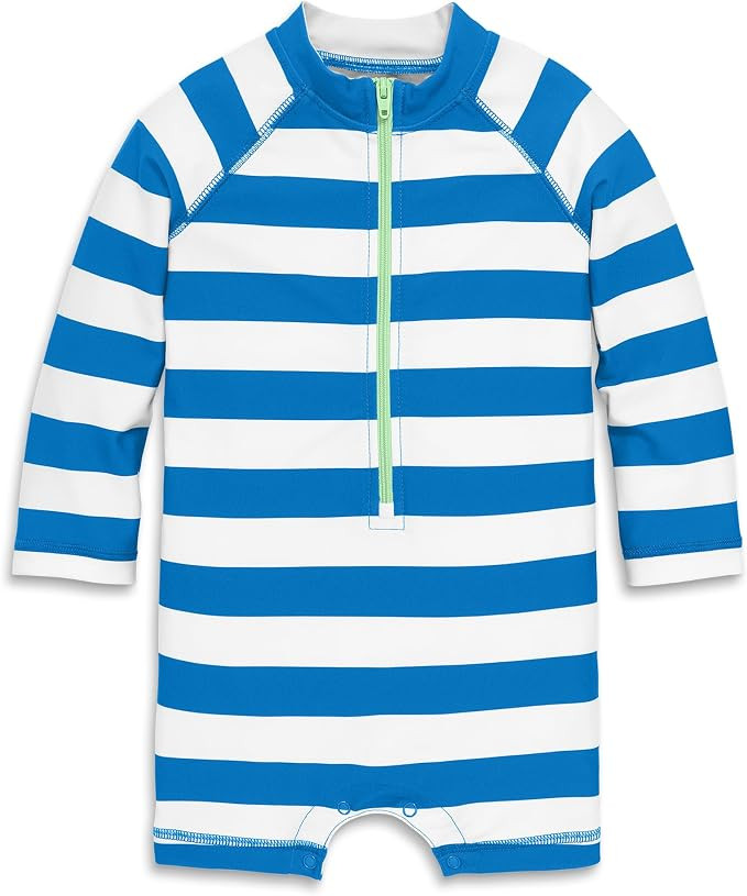 Primary Baby Stripe One-Piece Rash Guard, UPF 50+, Made with Recycled Materials | Amazon (US)