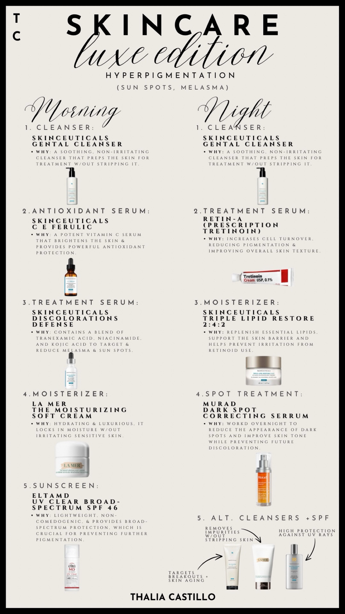 Luxury skincare edition ✨ Targeting hyperpigmentation, sun spots, and melasma with this morning and night routine. 🌙☀️ Achieve radiant, even-toned skin with these game-changing products. #LuxurySkincare #Hyperpigmentation #SunSpots #Melasma #MorningRoutine #NightRoutine #RadiantSkin #SkincareGoals #BeautyRoutine #skincare #skincareroutine 

#LTKBeauty