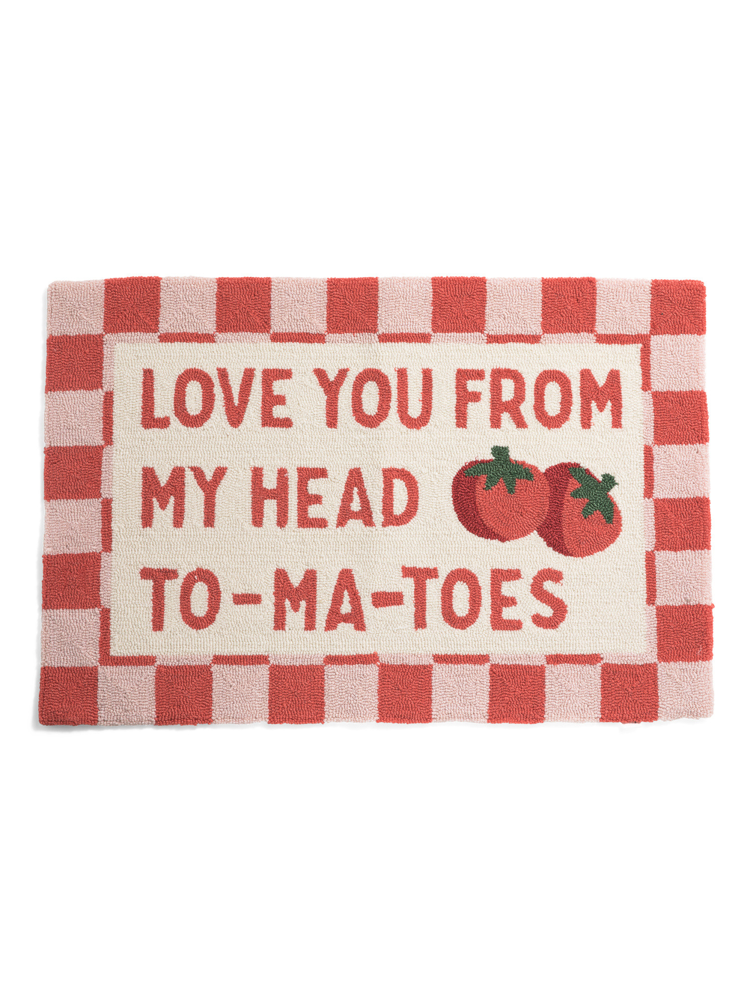 2x3 Love You From My Head Tomatoes Hooked Scatter Rug | TJ Maxx
