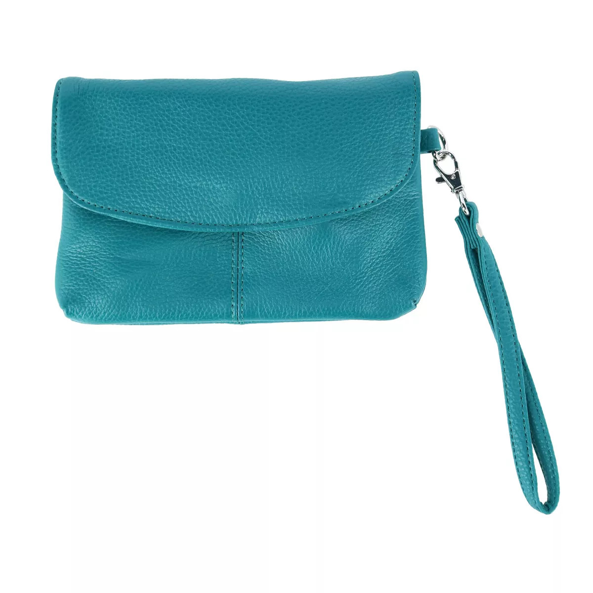Cal-Wyn Women's Leather Wristlet Clutch with Removable Crossbody Strap, Turquoise | Target