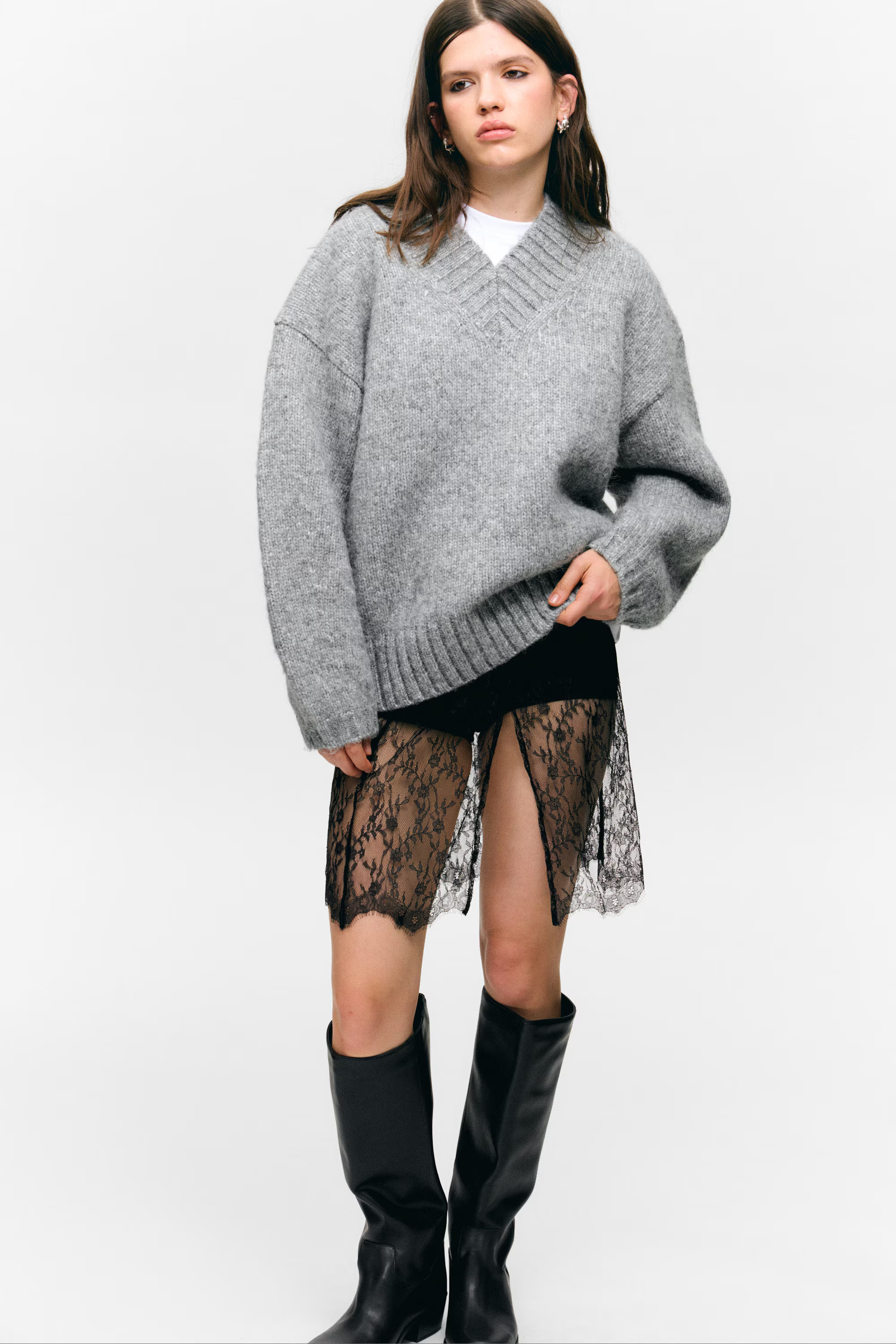 Lace Wrap Midi Skirt | Weekday