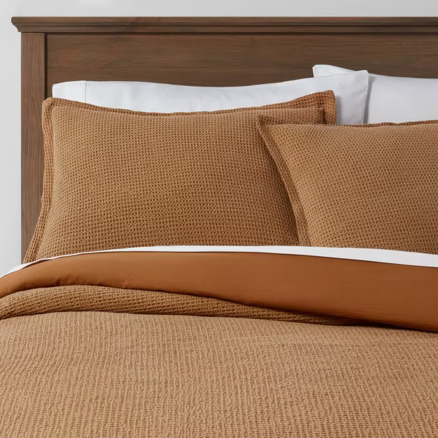 Washed Waffle Weave Duvet Cover & Sham Set - Threshold™ | Target