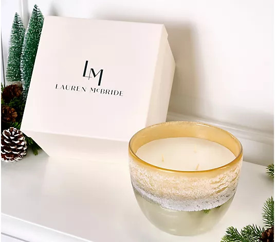 45oz Toasted Macaroon Candle with Gift Box by Lauren McBride - QVC.com | QVC