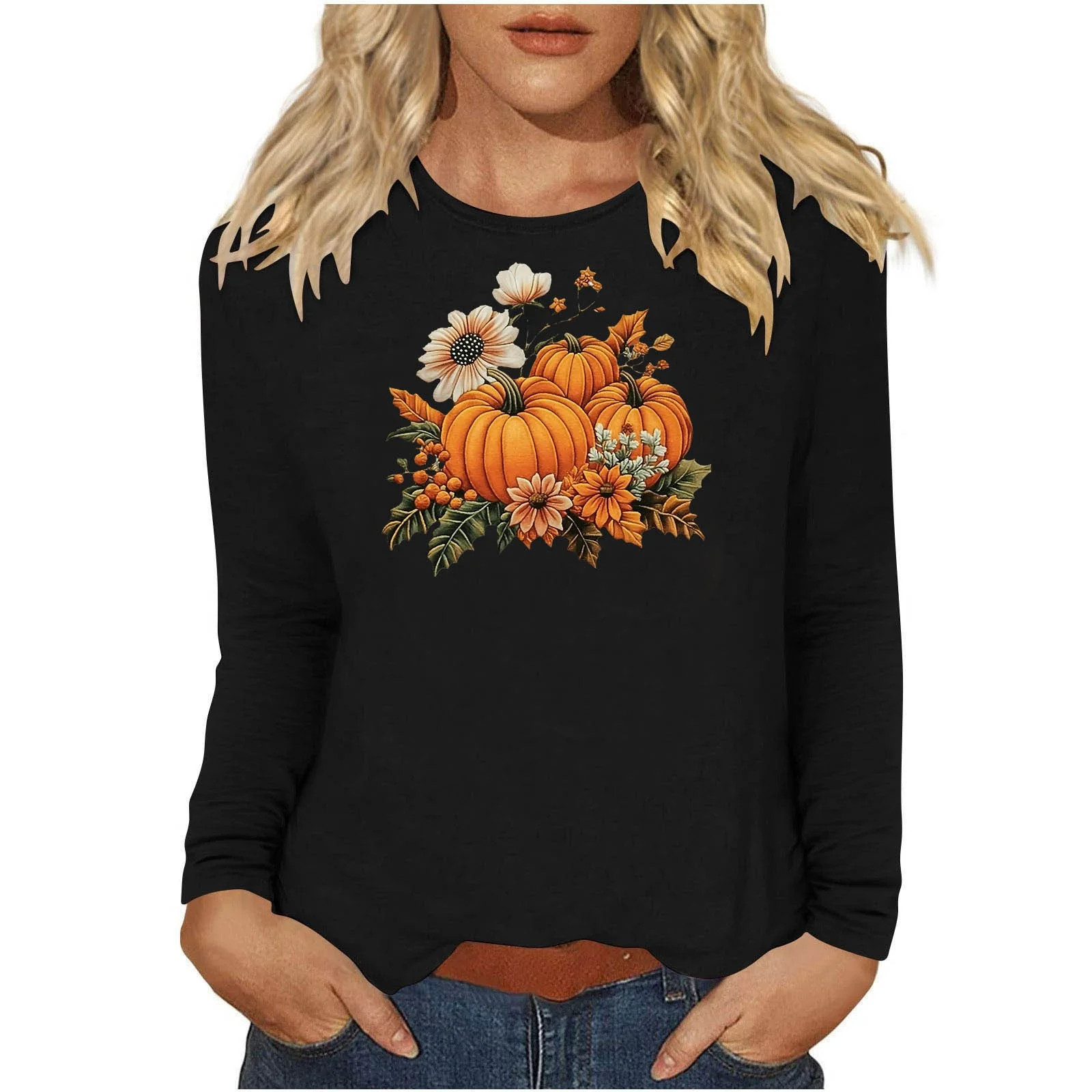 Wancir Thanksgiving Shirts for Women Thankful Grateful Blessed Shirt Leopard Pumpkin Tshirt Fall ... | Walmart (US)