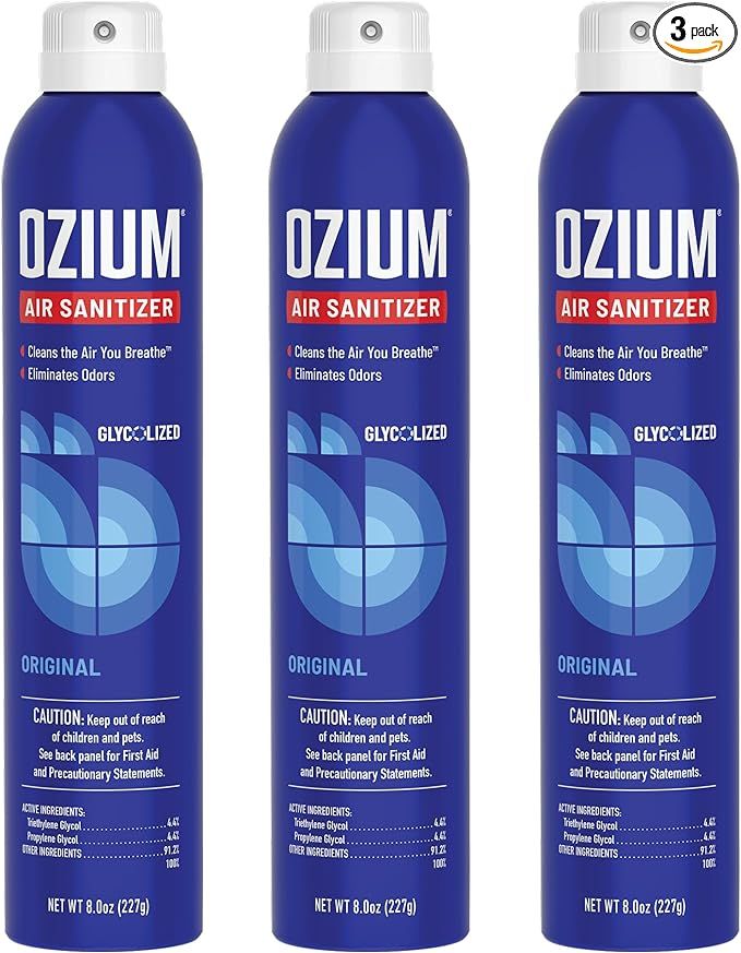 Ozium® 8 Oz. Air Sanitizer & Odor Eliminator for Homes, Cars, Offices and More, Original Scent -... | Amazon (US)