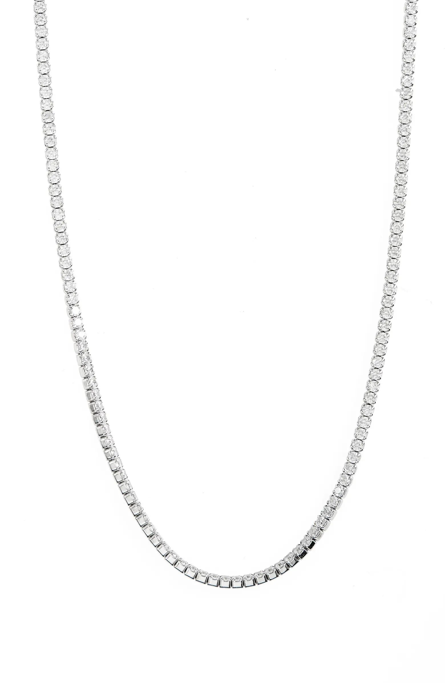 Classic Thin Cubic Zirconia Tennis Necklace | Nordstrom