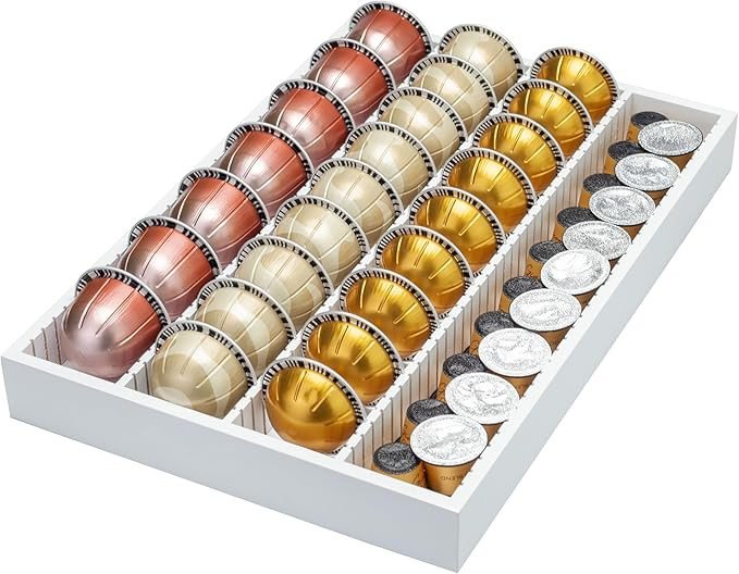MinBoo Bamboo Coffee Pod Storage Holder Drawer Insert for Counter Compatible with Vertuoline Caps... | Amazon (US)