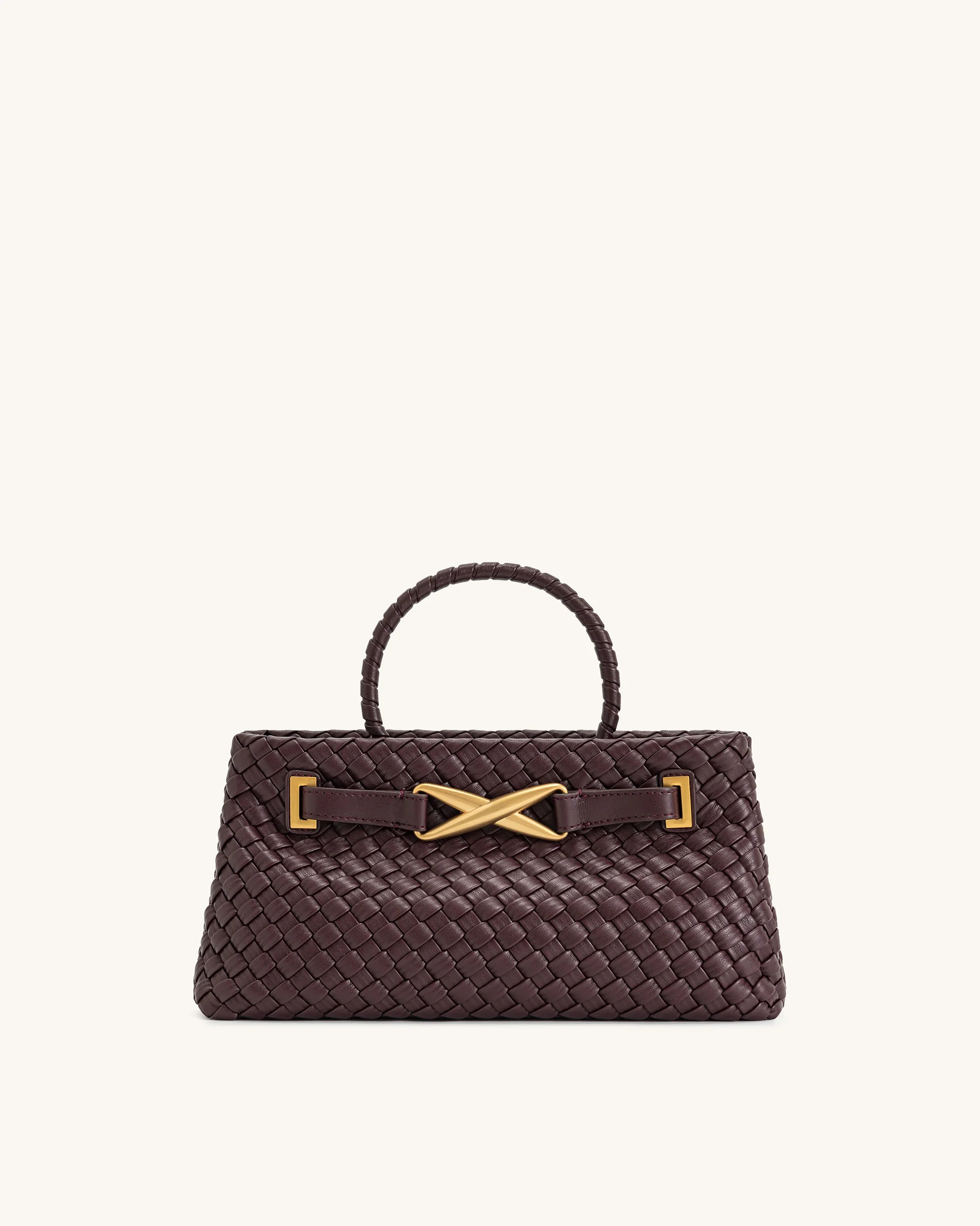 Elora Woven Tote Bag - Deep Burgundy | JW PEI US