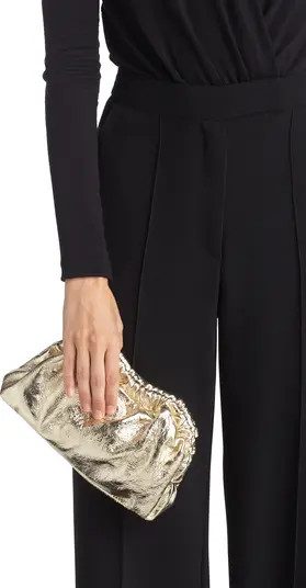 Mansur Gavriel Mini Cloud Metallic Leather Clutch | Nordstrom | Nordstrom