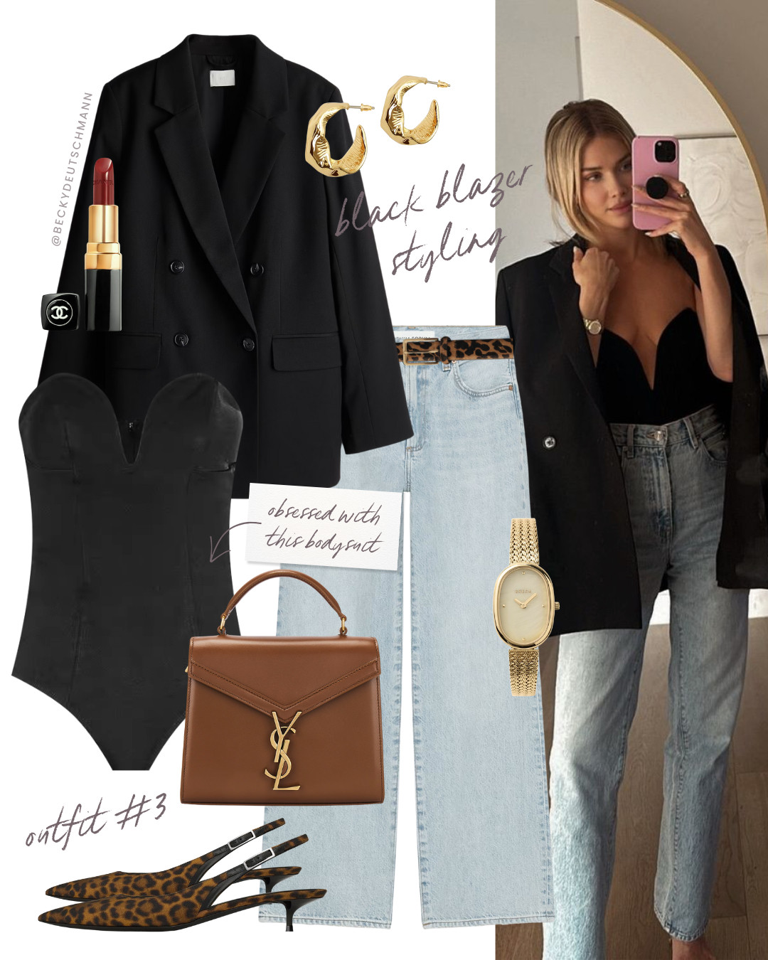 You can do so much with a classic black blazer. Here are 3 ways to style yours. This one’s from @hm for $59.99. Which look do you love most? 🖤 Images & inspo sourced from Pinterest. outfit ideas. outfit inspiration. black blazer. workwear. office outfits. elevated fashion. luxe style. old money style. classy outfits. women's fashion. spring fashion. 

 #LTKspring #LTKworkwear #LTKstyletip