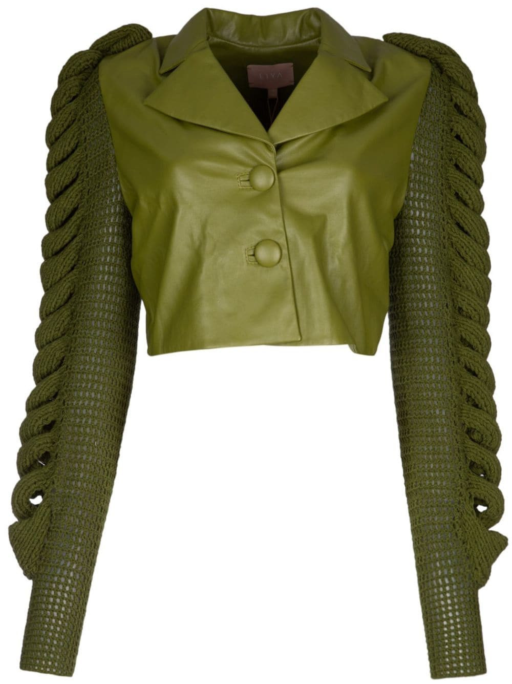 LIYA knitted-sleeve jacket - Green | Farfetch Global