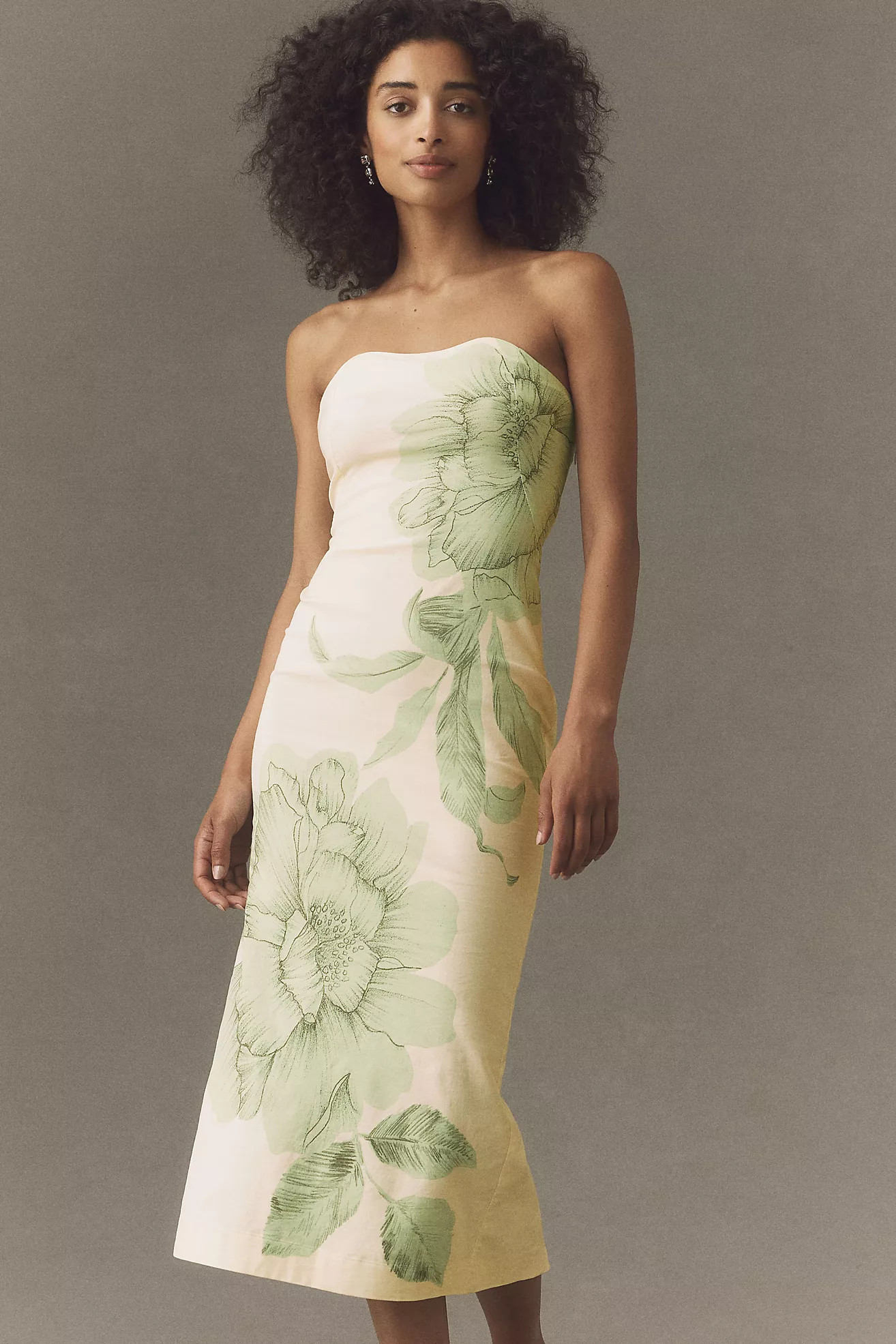 BHLDN Strapless Fitted Midi Dress | Anthropologie (US)
