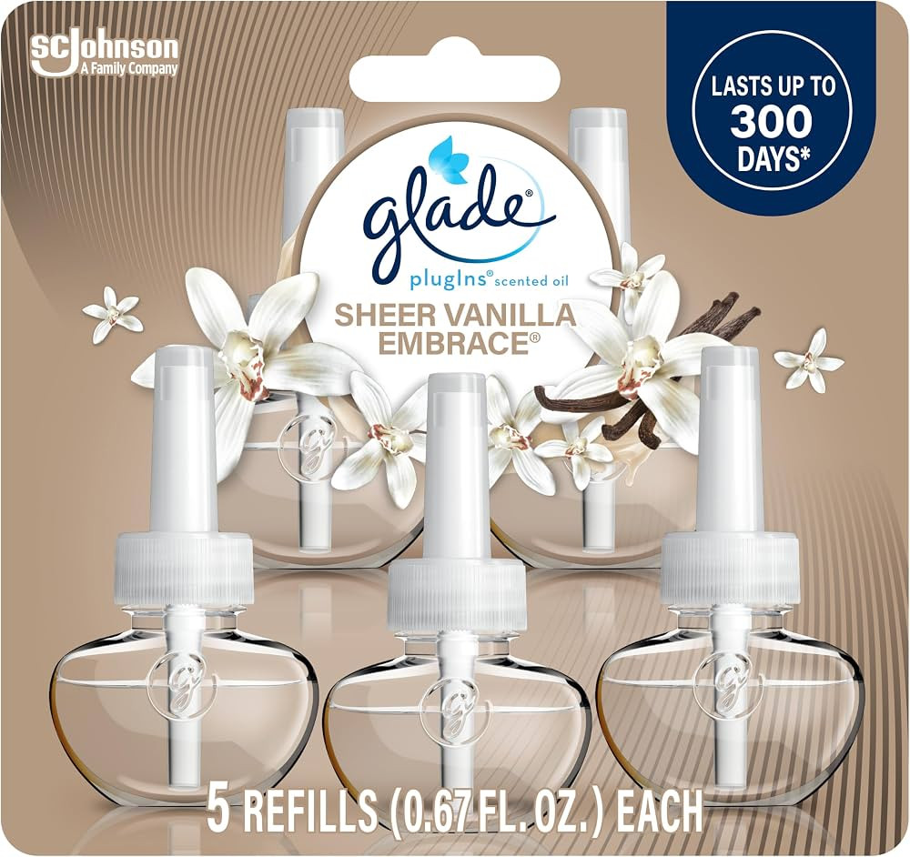 Glade PlugIns Refills Air Freshener, Scented and Essential Oils for Home and Bathroom, Sheer Vani... | Amazon (US)