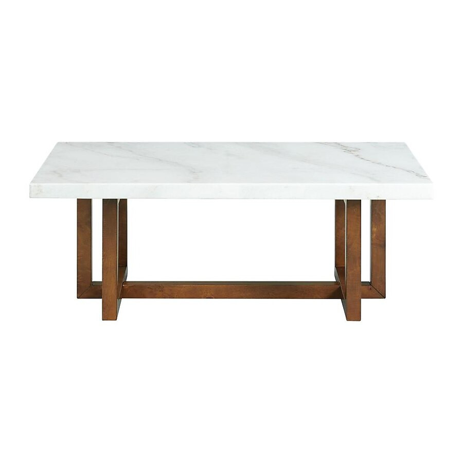 Picket House Furnishings Meyers White Marble Acacia Granite/Marble Modern Coffee Table | Lowe's