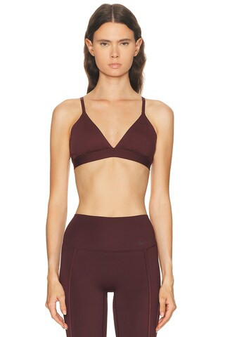 Nike Light Support Non Padded Triangle Sports Bra in Burgundy | FWRD 