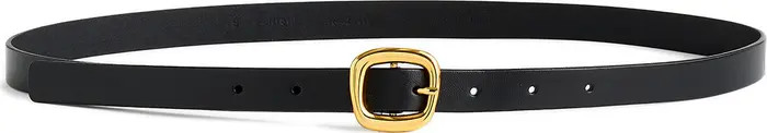 Puffy Buckle Skinny Leather Belt | Nordstrom