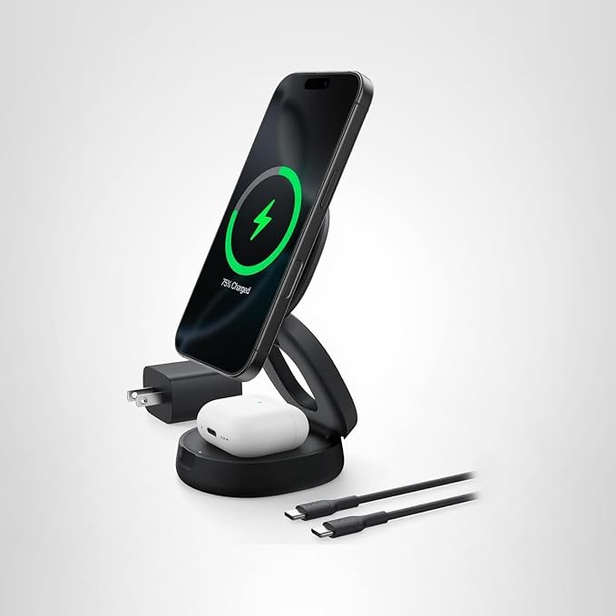 Belkin MagSafe Charger Compatible, 2-in-1 Qi2 Wireless Charging Station 15W, Convertible Charger ... | Amazon (US)