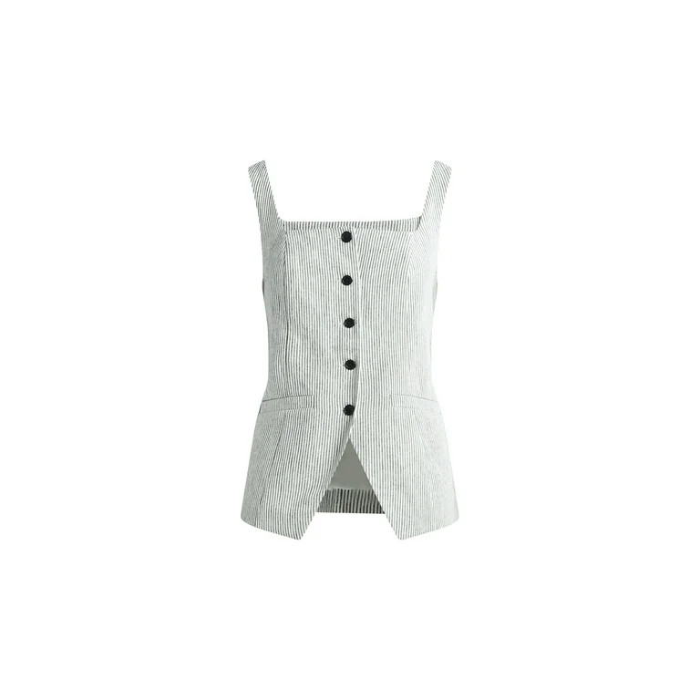Scoop Women's and Women's Plus Linen Blend Longline Vest, Sizes XS-4X | Walmart (US)