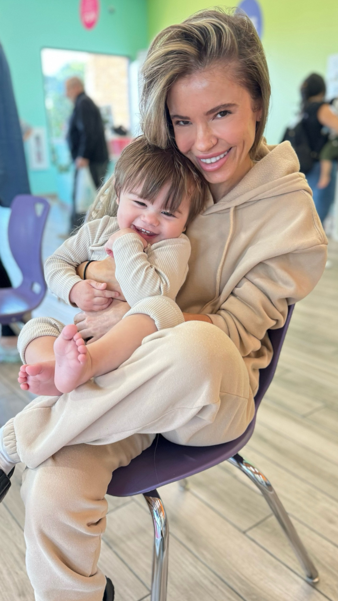 Matching comfy activewear for our mommy and me little gym class. My nude/beige sweats are from shein and P’s ribbed onesie/pant set is from gap.

#LTKfindsunder50 #LTKfitness #LTKkids