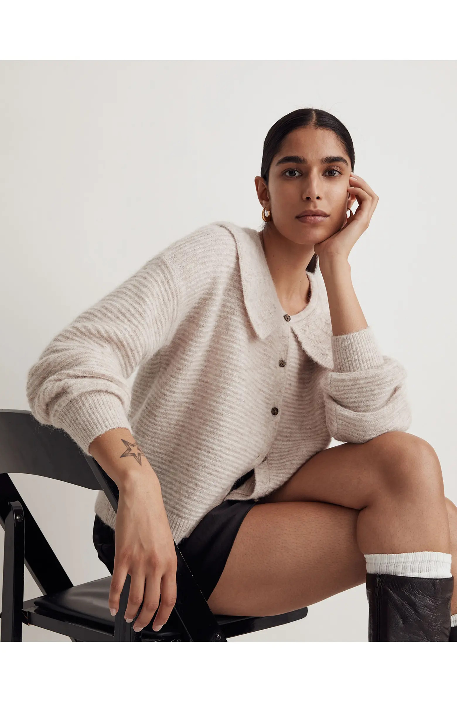 Pointelle Collar Cardigan Sweater | Nordstrom