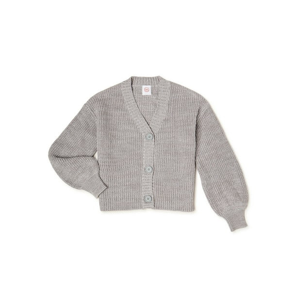 Wonder Nation Girls Long Sleeve Button-Front Cardigan Sweater, Sizes 4-18 & Plus - Walmart.com | Walmart (US)