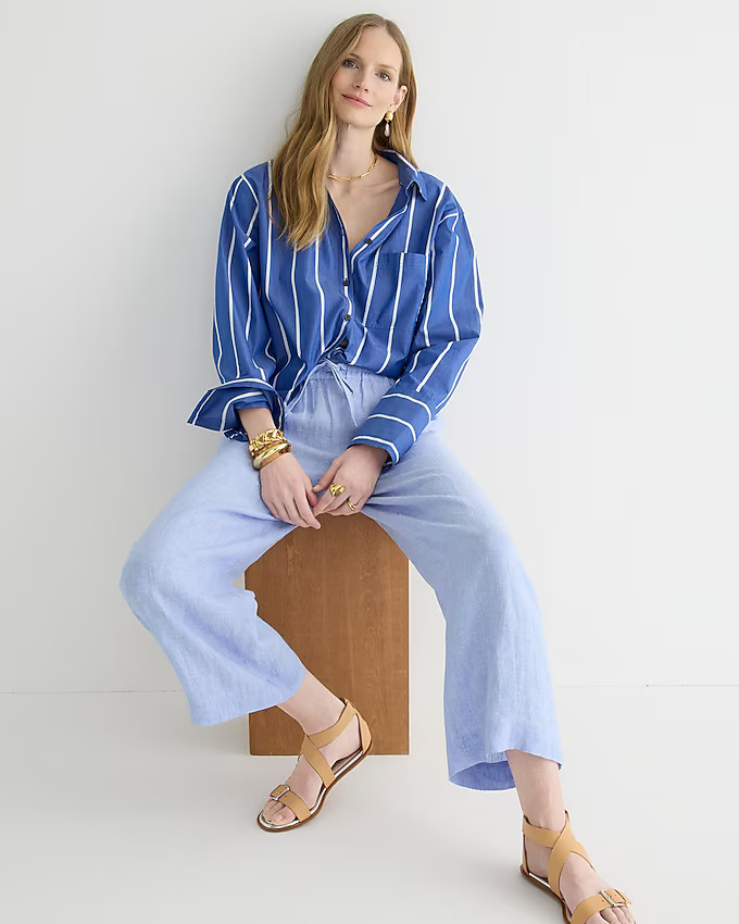 Wide-leg seaside pant in linen | J. Crew US