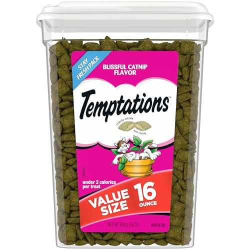 Temptations Classic Crunchy and Soft Cat Treats Blissful Catnip Flavor, 16 oz. Tub | Amazon (US)
