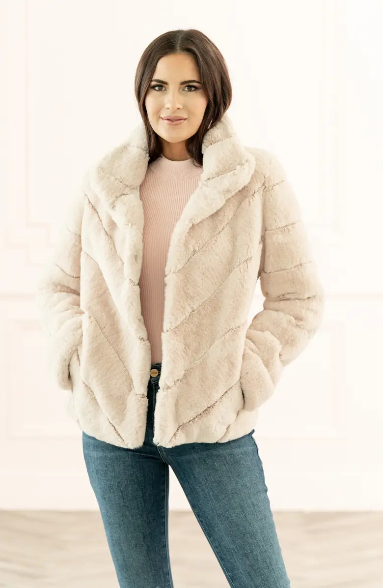 Grooved Faux Fur Jacket | Nordstrom