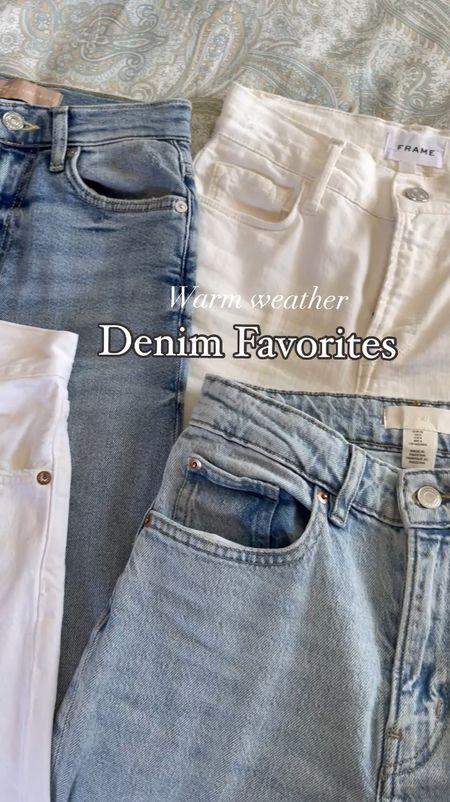 Favorite denim for spring and summer, wide leg jeans, white jeans, cropped denim 

#LTKVideo #LTKstyletip #LTKfindsunder50