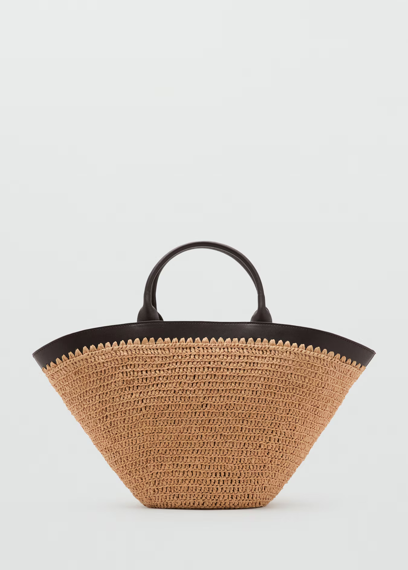 Large natural fiber bag with double handle - Women | MANGO USA | Mango (US/MX/AU)