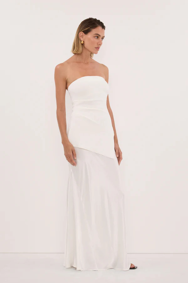 LUKE OFF WHITE LONGLINE BANDEAU TOP | DISSH