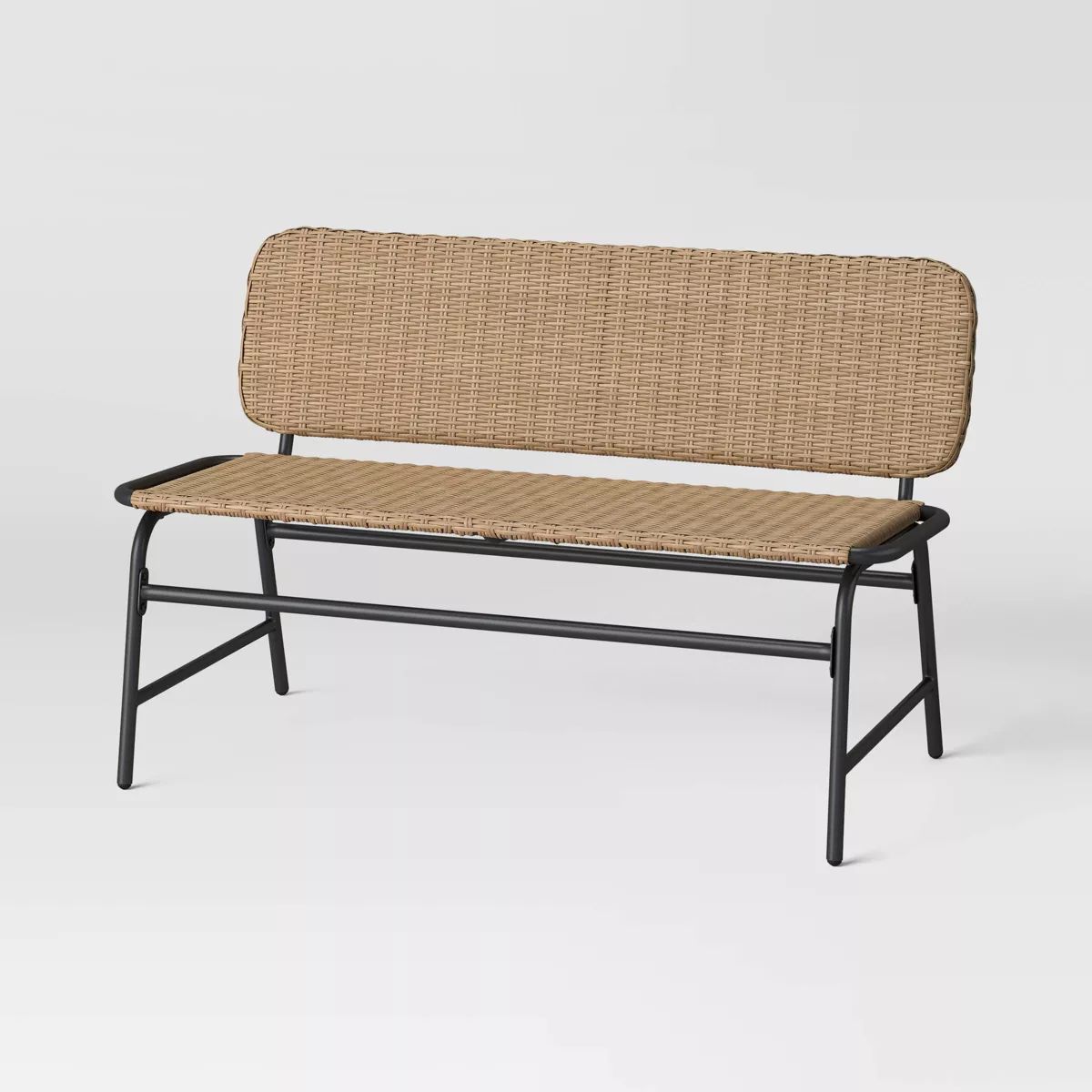 Popperton Arched Wicker Bench - Black - Threshold™ designed with Studio McGee | Target